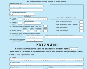 Příznání k dani z nemovitých věcí